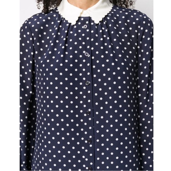 Tory Burch Dress Cora Polka Dot Shirt Dress Silk - Picture 5 of 9